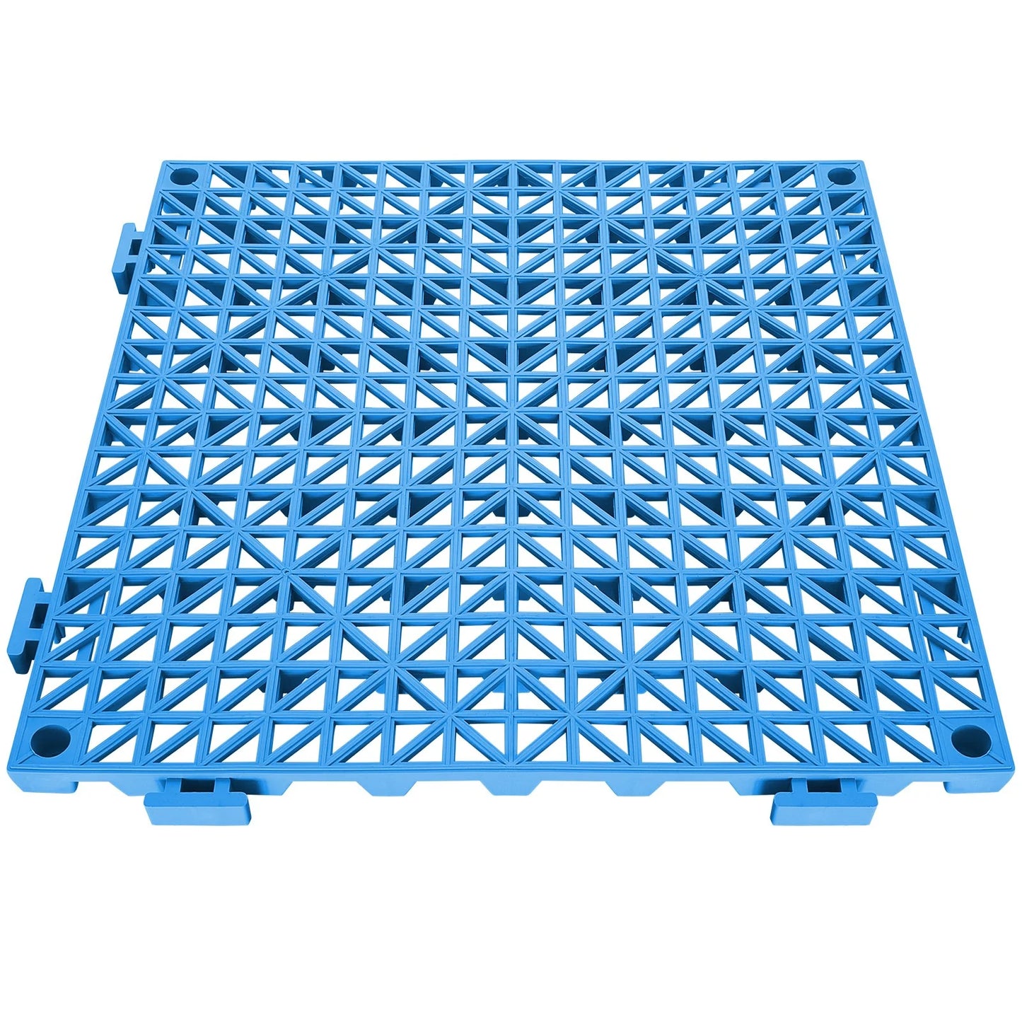 VEVOR Interlocking Tile 55PCS Blue, Drainage Tiles 12 X 12 Splicing, Soft PVC Interlocking Drainage Floor Tiles, Non-Slip Drainage Holes for Restroom, Bathroom, Kitchen, Pool, Wet Areas, Blue