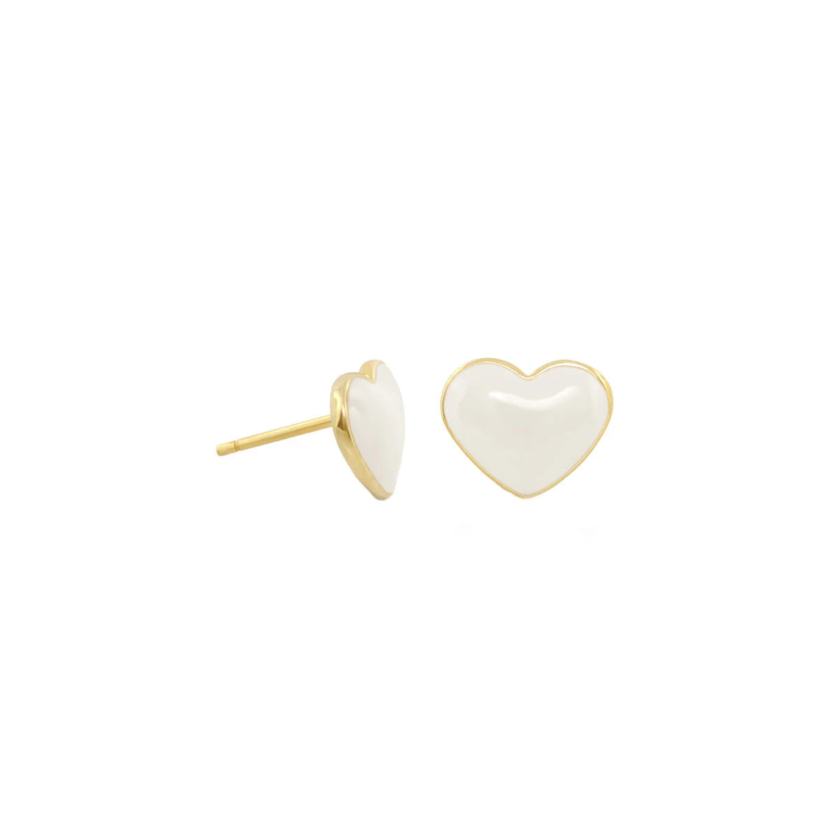 Enamel Stud Heart Earrings