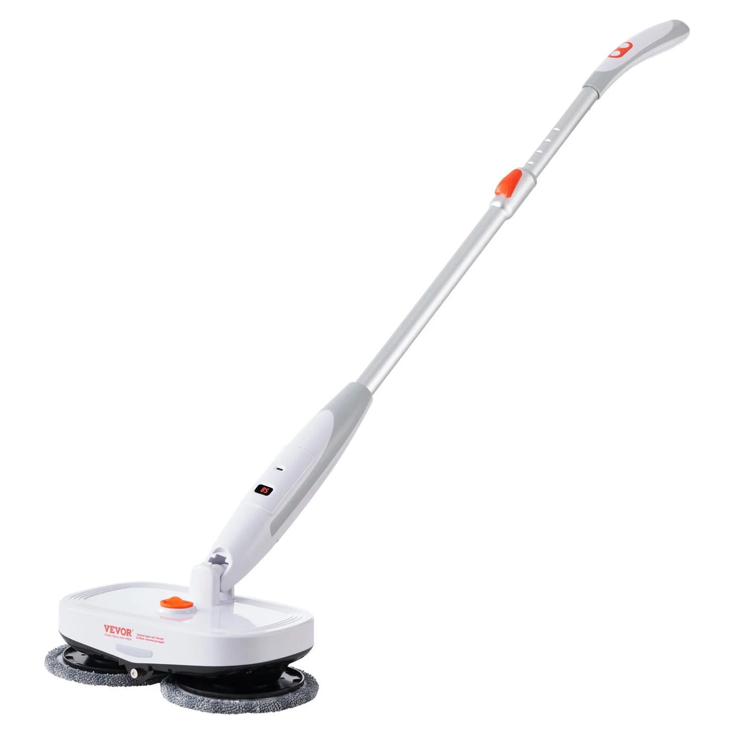 VEVOR Cordless Electric Mop, Electric Spin Mop with Water Tank, up to 40 Mins Battery, LED Headlight, Dual Mop Heads, 4 Microfiber Pads & 4 Trapezoid Microfiber Pads, for Hardwood/Tile Floor Cleaning