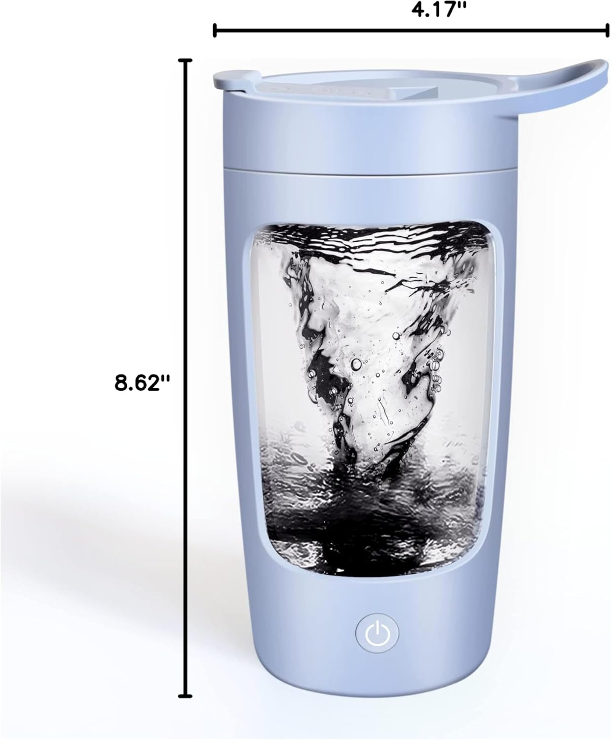 Rechargeable Electric Shaker Bottle - 22Oz Protein Mixer with Powerful Blender for Coffee and Milkshakes (Blue)