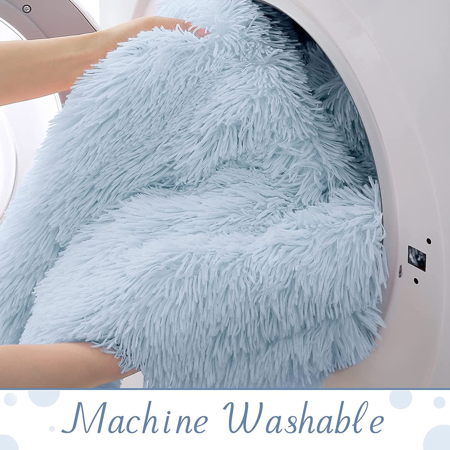 Super Soft Reversible Sherpa Cozy Bubbie Blue Throw Blanket for Ultimate Comfort & Style