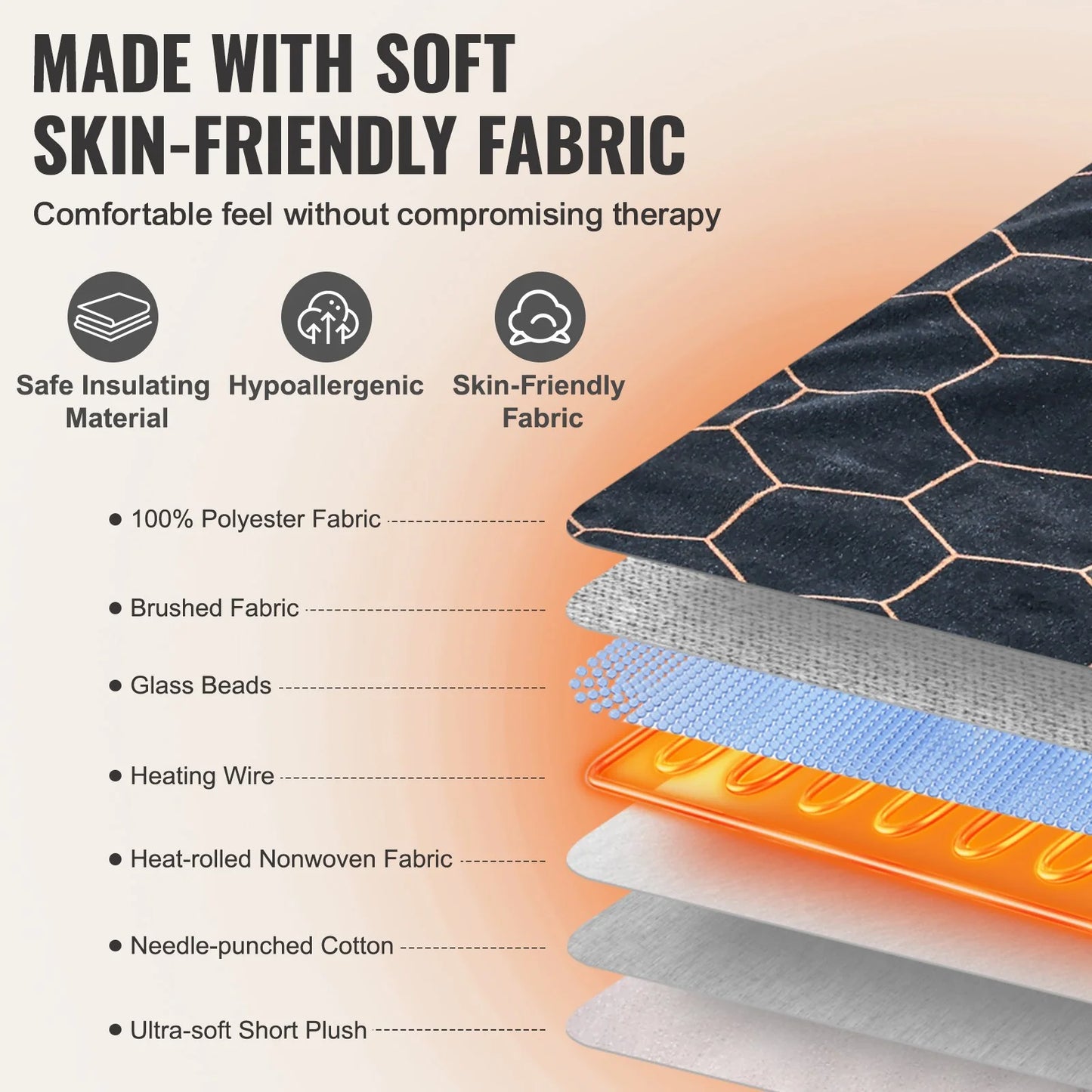 VEVOR Weighted Heating Pad with Far Infrared Therapy 12 X 24 in for Pain Relief