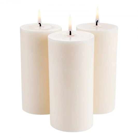 VEVOR 3-Pack Unscented White Pillar Candles - 65 Hours of Long-Lasting Christmas Ambiance