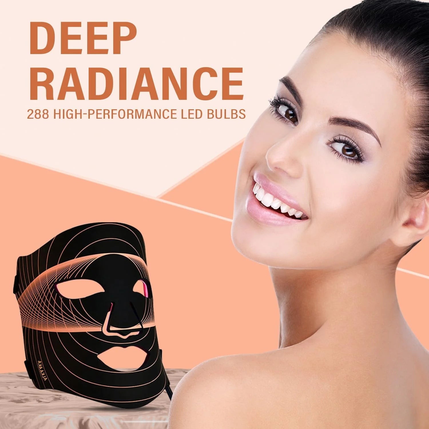 LED Face Mask Light Therapy, Red Light Therapy for Face, 7-1 Colors LED Facial Skin Care Mask, 175 High-Density Light Beads, Black