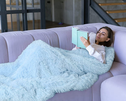 Super Soft Reversible Sherpa Cozy Bubbie Blue Throw Blanket for Ultimate Comfort & Style
