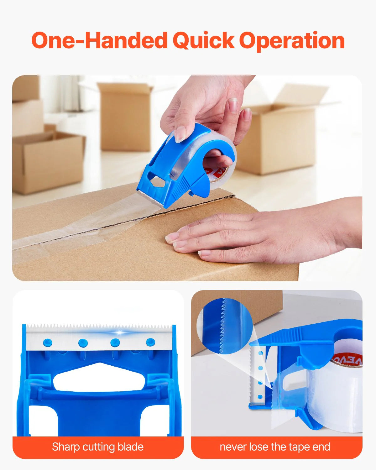 Clear Packing Tape 6 Rolls 25 Yards Clear Shipping Tape with Dispenser 2.7 Mil