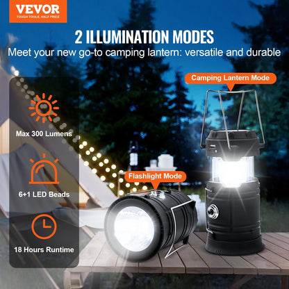 LED Camping Lanterns Portable Rechargeable Lights as Battery Bank 4 Pcs