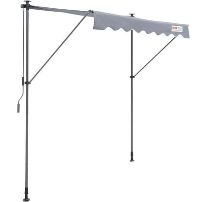 VEVOR Manual Retractable Awning, 78 Outdoor Retractable Patio Awning Sunshade Shelter, Adjustable Patio Door Window Awning Canopy with 39 Sun Shade Curtain for Backyard, Garden, Balcony