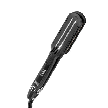 VEVOR Professional 1.5-Inch Titanium Hair Straightener - Dual Infrared Flat Iron with LCD Display, 19 Temperature Settings (210°F-450°F), Dual Voltage for Home & Travel Use