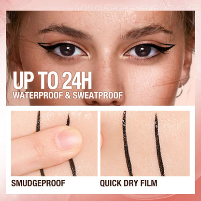 O.TWO.O Eyeliner Pencil Liquid Eye Liner Waterproof Smudge Proof Quick Drying 12 Hour Wear Ultra Fine Black Eyeliner for Arrows