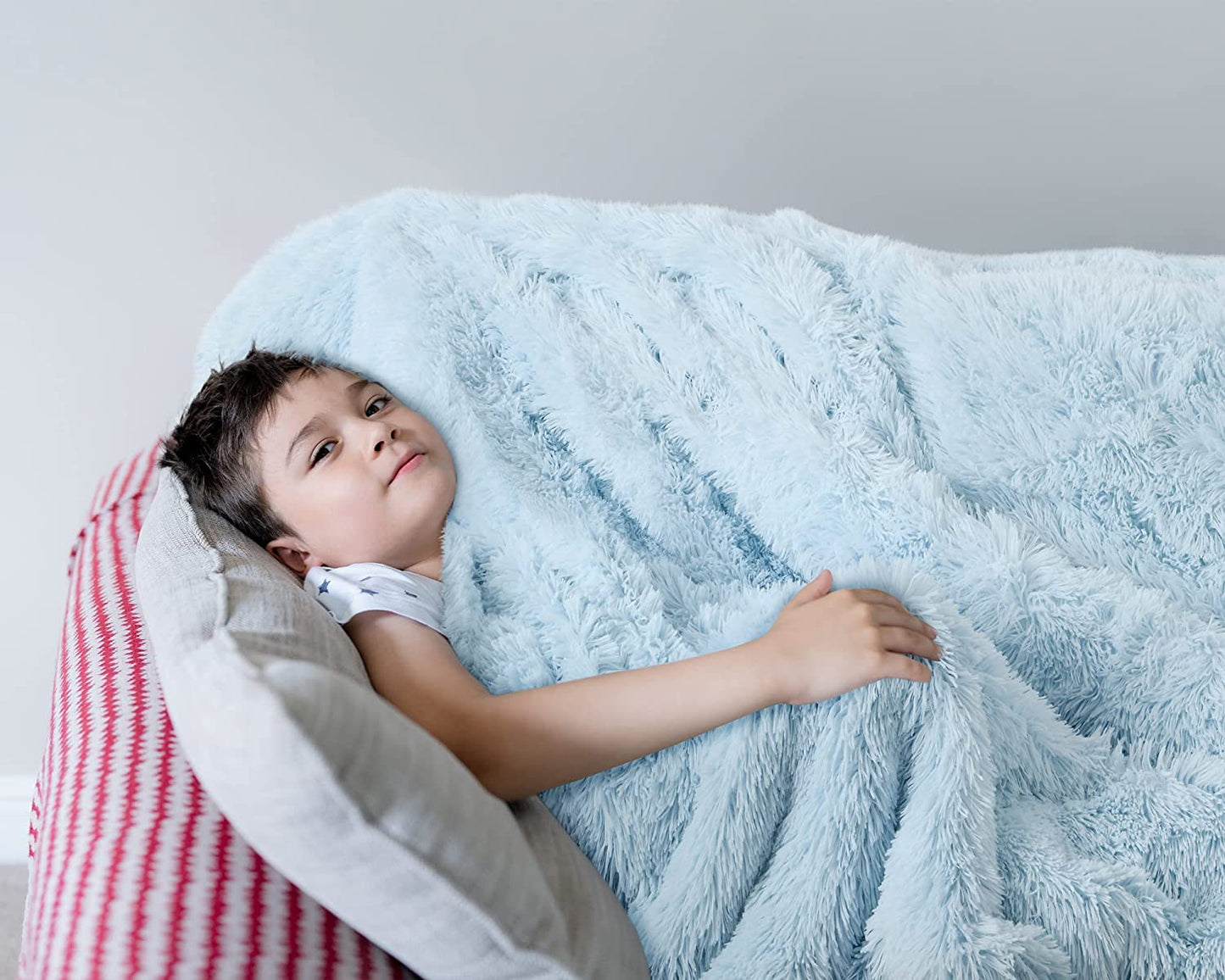 Super Soft Reversible Sherpa Cozy Bubbie Blue Throw Blanket for Ultimate Comfort & Style
