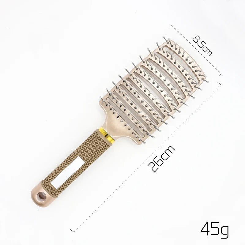 Hairbrush anti Klit Brushy Haarborstel Women Detangler Hair Brush Bristle Nylon Scalp Massage Teaser Hair Brush Comb