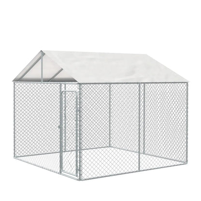 10’ X 10’ Outdoor Dog Kennel Playpen W/Cover, Outdoor Dog Runner, Pet Exercise House, Lockable Gate, 6’ Chain-Link Fence, TMG-DCP1010