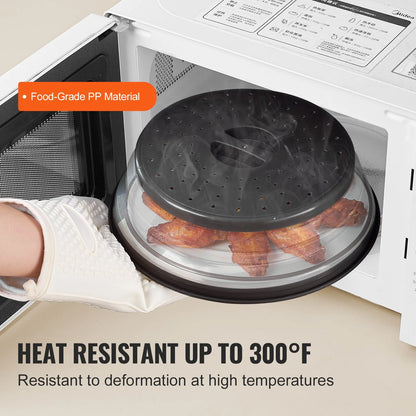 VEVOR 2PCS Microwave Splatter Covers 10.4 Collapsible Microwave Food Lid 300¡Ãf