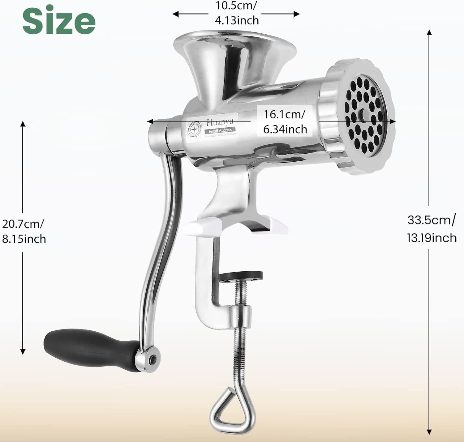 Premium 304 Stainless Steel Heavy Duty Manual Meat Grinder #12 - Perfect for Home & Professional Use!