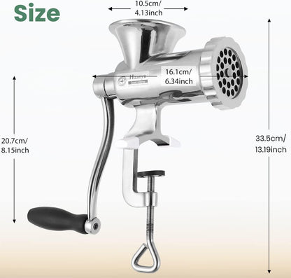 Premium 304 Stainless Steel Heavy Duty Manual Meat Grinder #12 - Perfect for Home & Professional Use!