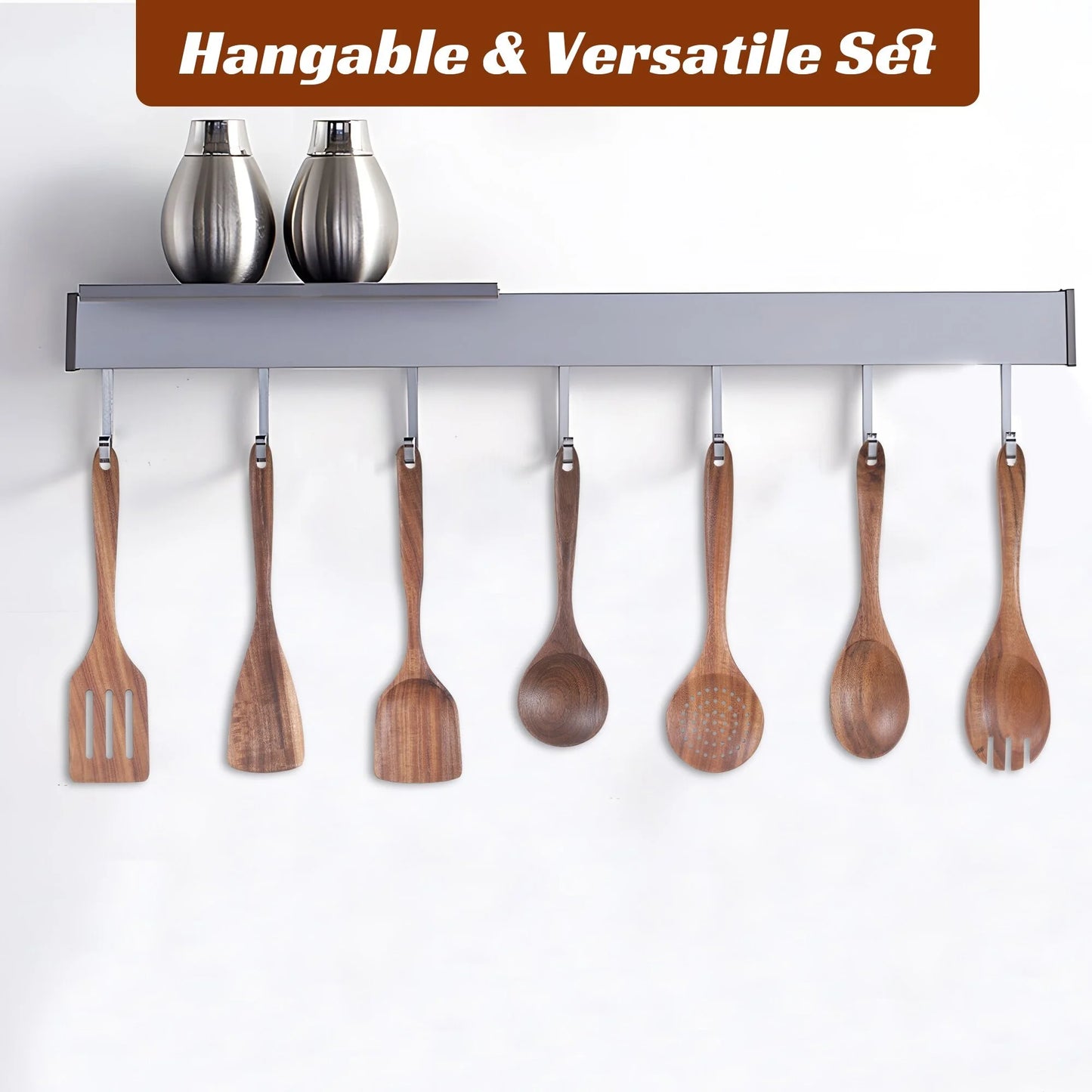 Set of 9 Premium Wooden Cooking Spoons and Utensils - Ideal for Your Kitchen!