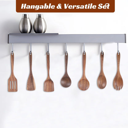 Set of 9 Premium Wooden Cooking Spoons and Utensils - Ideal for Your Kitchen!