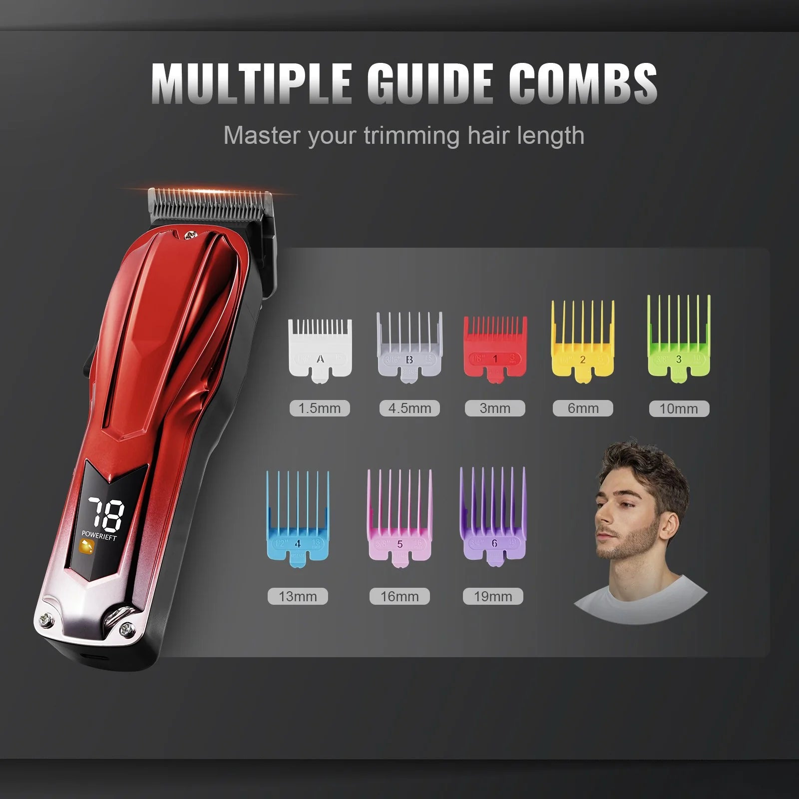 VEVOR Professional Hair Clipper for Men - High-Speed 6800RPM with LCD Display