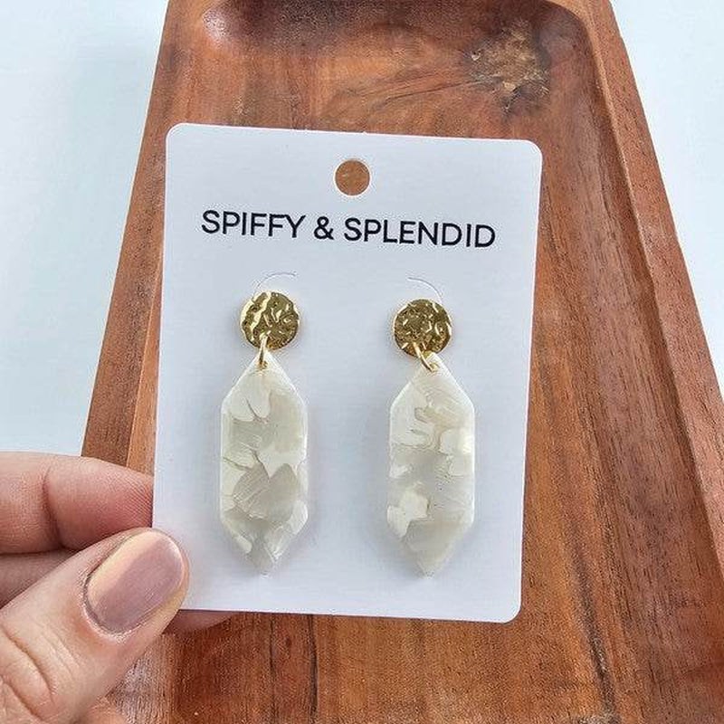 Gemma Earrings - Breezy White