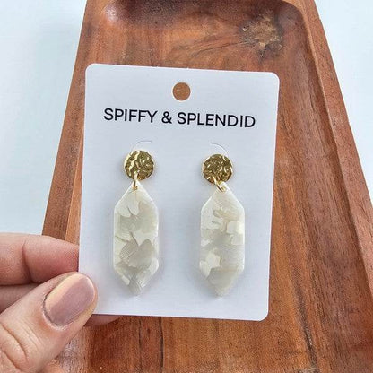 Gemma Earrings - Breezy White