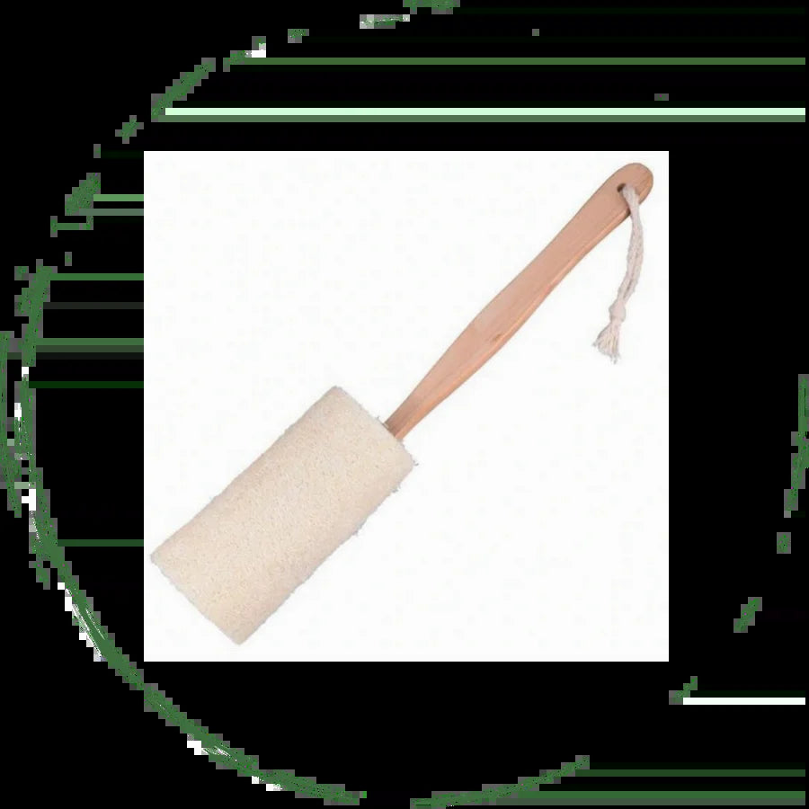 Natural Loofah Bath Brush W/Long Handle.