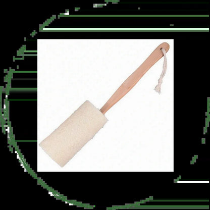Natural Loofah Bath Brush W/Long Handle.