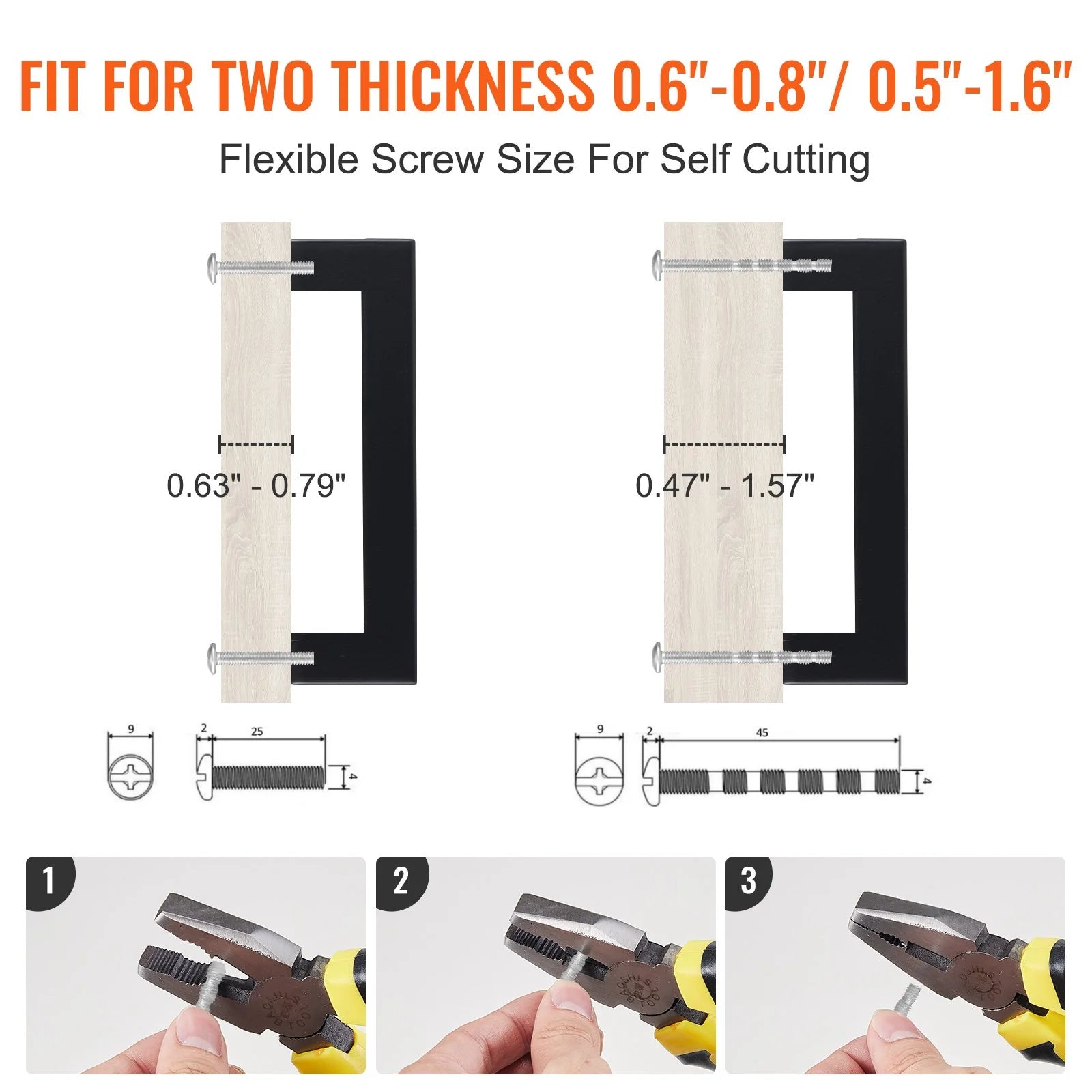 VEVOR 10 Pack Cabinet Pulls, 3In / 76Mm Center to Center Slim Square Kitchen Cabinet Drawer, Stainless Steel Modern Kitchen Cupboard Door Handles for Kitchen Bathroom Bar Hardware Matte Black