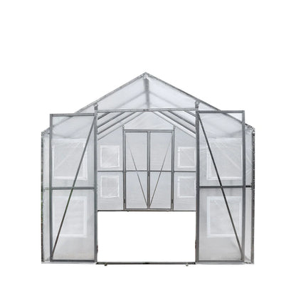8’ X 13’ Greenhouse Grow Tent W/20 Mil Ripstop Leno Mesh PVC Cover, Galvanized Steel Frame, Roll-Up Windows, TMG-GH813