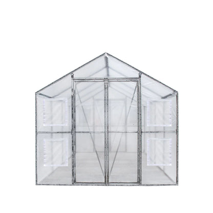 8’ X 13’ Greenhouse Grow Tent W/20 Mil Ripstop Leno Mesh PVC Cover, Galvanized Steel Frame, Roll-Up Windows, TMG-GH813