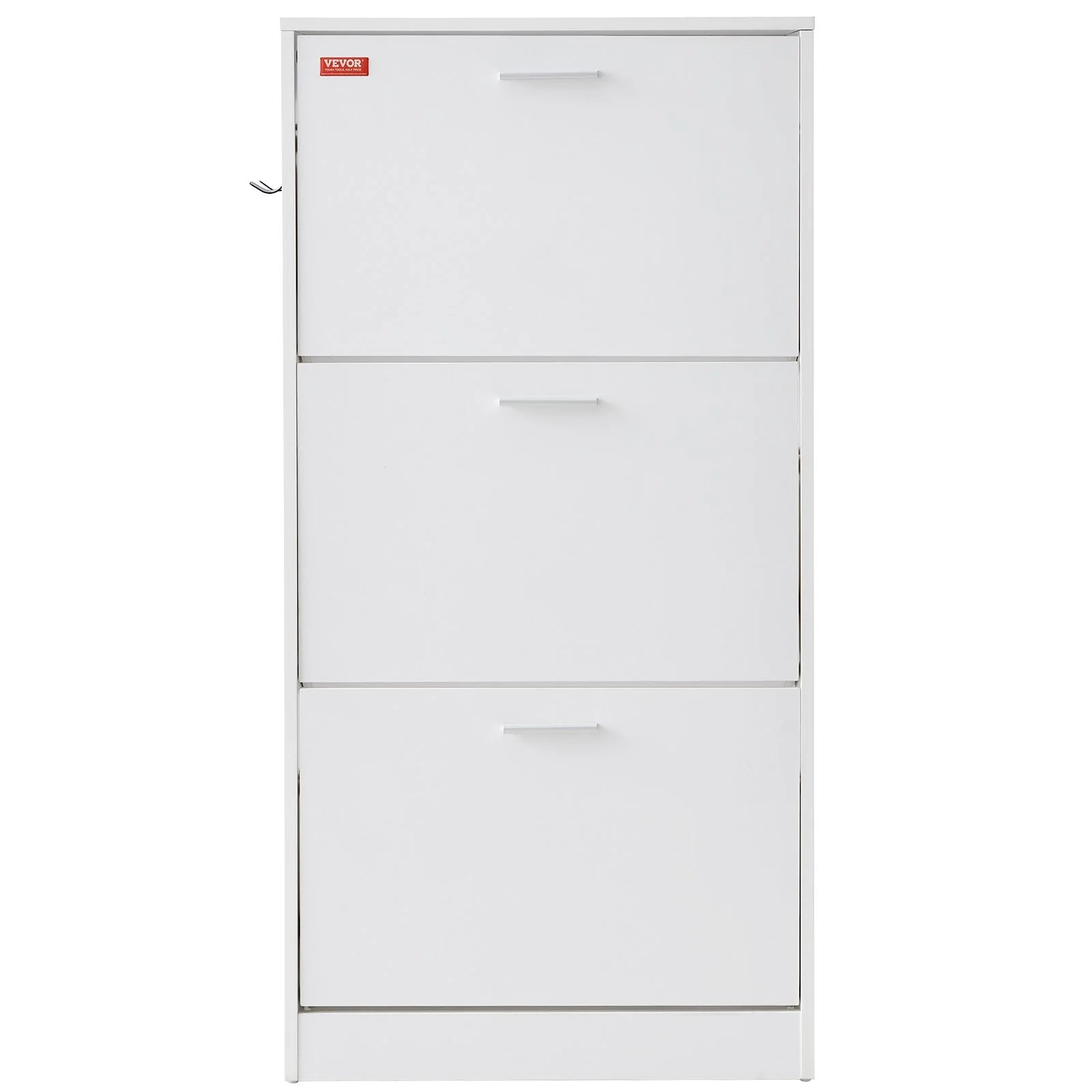 VEVOR Shoe Cabinet with 3 Flip Drawers, Shoe Storage Cabinet for Entryway, Free Standing Shoe Storage Organizer with Side Hooks for Heels, Boots, Slippers in Hallway, Living Room