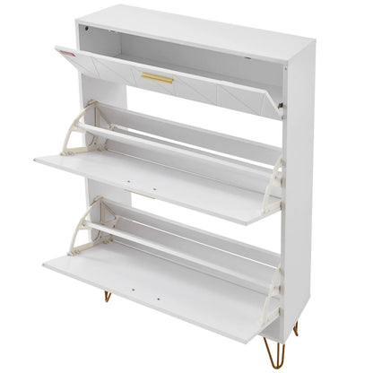 VEVOR Shoe Cabinet with 3 Flip Drawers, Shoe Storage Cabinet for Entryway, Free Standing Shoe Storage Organizer for Heels, Boots, Slippers in Hallway, Living Room