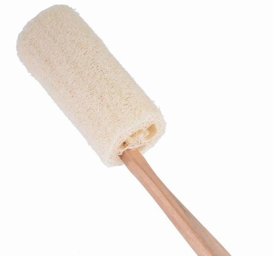 Natural Loofah Bath Brush W/Long Handle.