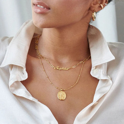 Full Silver Vintage Name Necklace - Silver Name Necklace