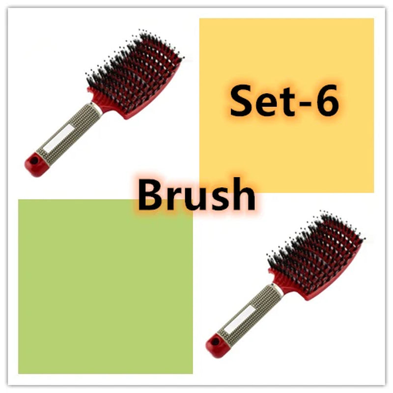 Hairbrush anti Klit Brushy Haarborstel Women Detangler Hair Brush Bristle Nylon Scalp Massage Teaser Hair Brush Comb