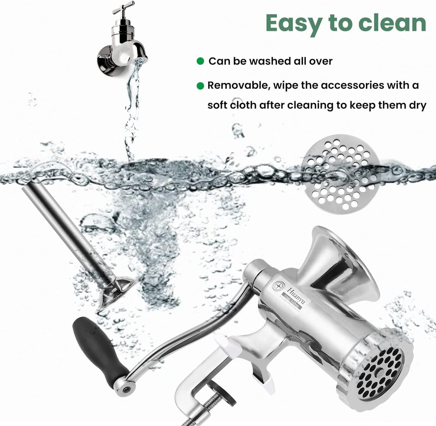 Premium 304 Stainless Steel Heavy Duty Manual Meat Grinder #12 - Perfect for Home & Professional Use!