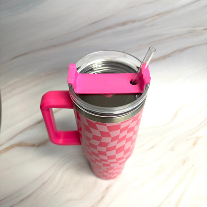 Stylish Checker Large Water Cup with Handle