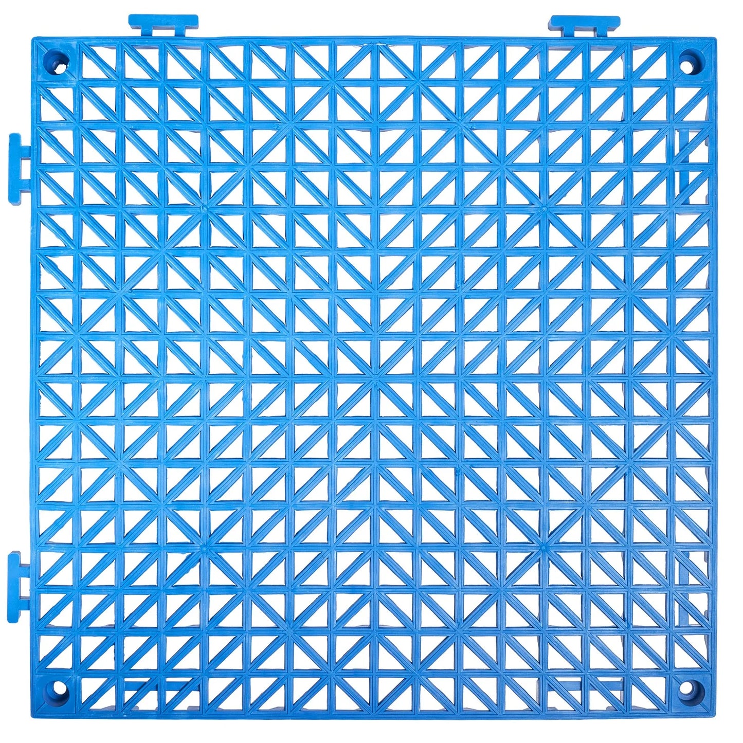VEVOR Interlocking Tile 55PCS Blue, Drainage Tiles 12 X 12 Splicing, Soft PVC Interlocking Drainage Floor Tiles, Non-Slip Drainage Holes for Restroom, Bathroom, Kitchen, Pool, Wet Areas, Blue