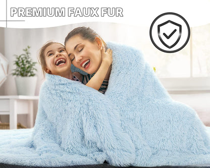 Super Soft Reversible Sherpa Cozy Bubbie Blue Throw Blanket for Ultimate Comfort & Style