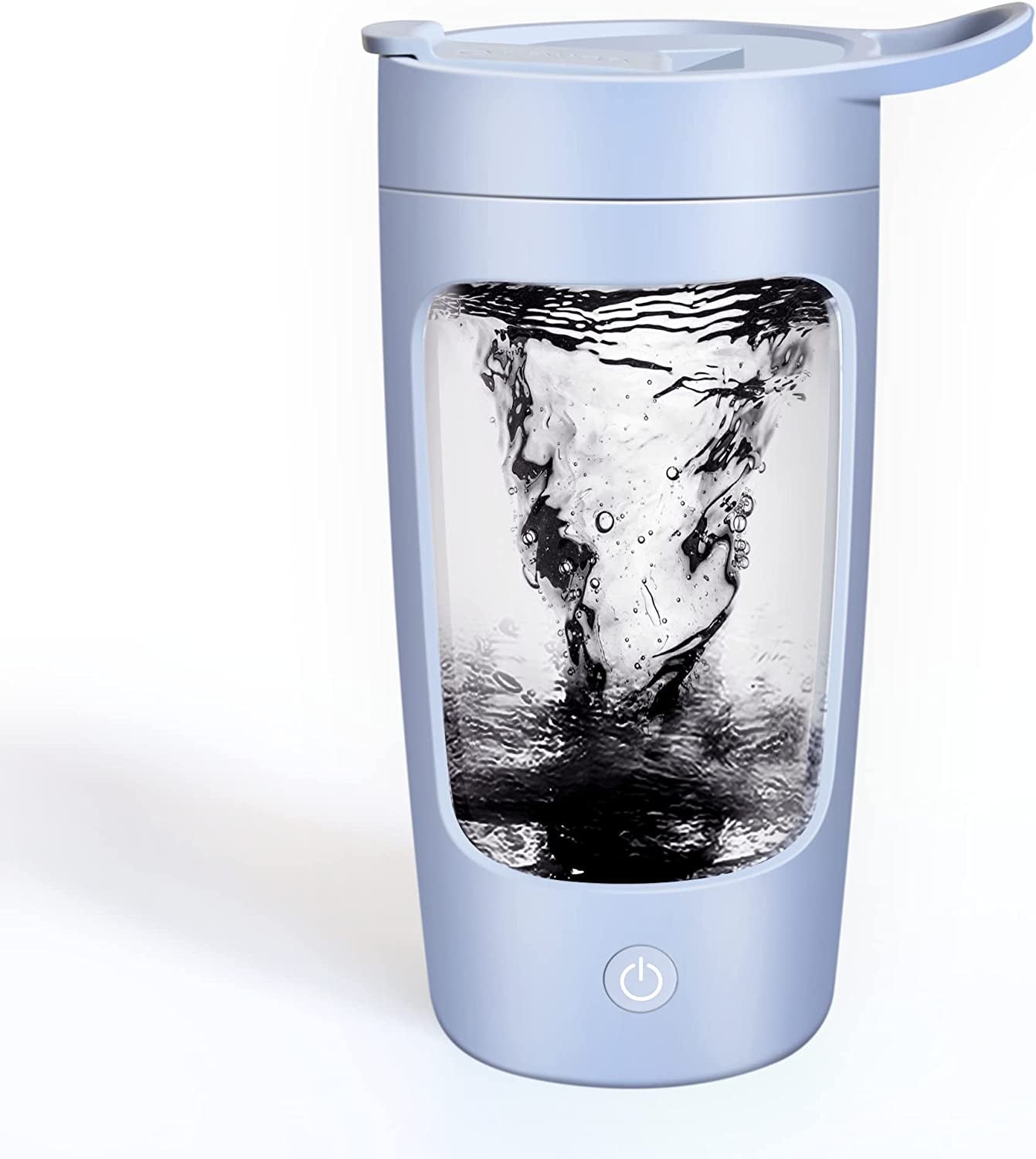 Rechargeable Electric Shaker Bottle - 22Oz Protein Mixer with Powerful Blender for Coffee and Milkshakes (Blue)