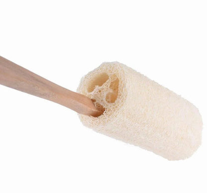 Natural Loofah Bath Brush W/Long Handle.