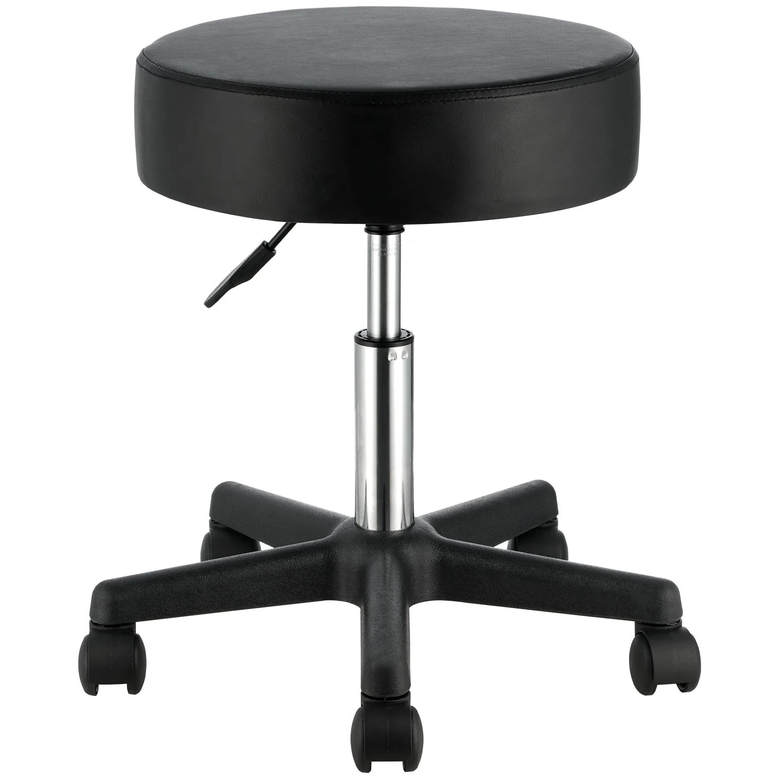 VEVOR Rolling Stools with Wheels, 400 LBS Weight Capacity Adjustable Height Stool with Ultra-Thick Seat Cushion, Swivel Stools Chair for Salon, Bar, Home, Office, Tatoo, Medical, Massage, Black