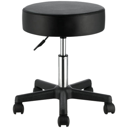 VEVOR Rolling Stools with Wheels, 400 LBS Weight Capacity Adjustable Height Stool with Ultra-Thick Seat Cushion, Swivel Stools Chair for Salon, Bar, Home, Office, Tatoo, Medical, Massage, Black