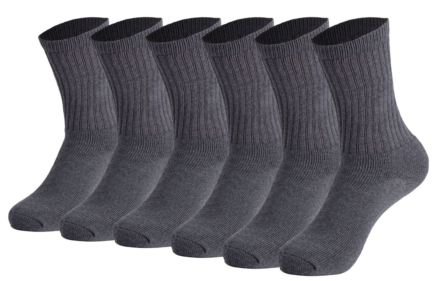 Men’S Cotton Crew Socks – 6 Pairs, Cushioned Sole, Breathable & Moisture-Wicking Athletic Sport Socks