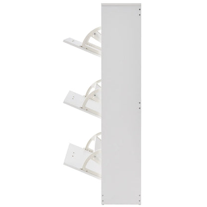 VEVOR Shoe Cabinet with 3 Flip Drawers, Shoe Storage Cabinet for Entryway, Free Standing Shoe Storage Organizer with Side Hooks for Heels, Boots, Slippers in Hallway, Living Room