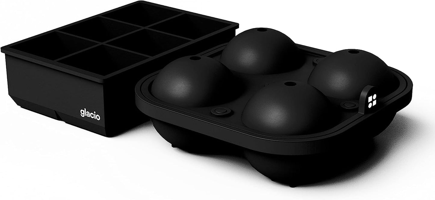 Ultimate Silicone Ball Ice Cube Tray - Perfect for Whiskey Lovers, Slow-Melting Molds for Elevated Cocktails, Easy Release, 100% No-Plastic Design - Ideal Gift Choice!