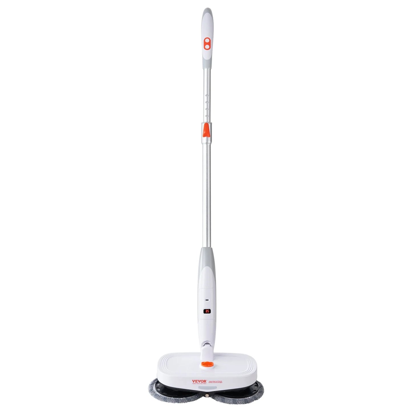 VEVOR Cordless Electric Mop, Electric Spin Mop with Water Tank, up to 40 Mins Battery, LED Headlight, Dual Mop Heads, 4 Microfiber Pads & 4 Trapezoid Microfiber Pads, for Hardwood/Tile Floor Cleaning