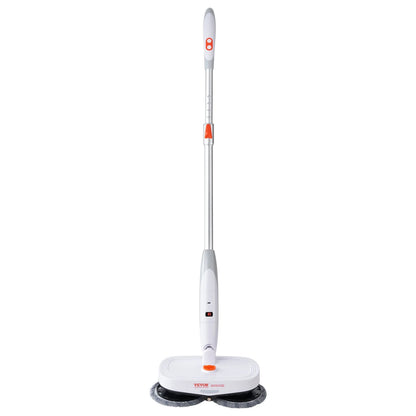 VEVOR Cordless Electric Mop, Electric Spin Mop with Water Tank, up to 40 Mins Battery, LED Headlight, Dual Mop Heads, 4 Microfiber Pads & 4 Trapezoid Microfiber Pads, for Hardwood/Tile Floor Cleaning