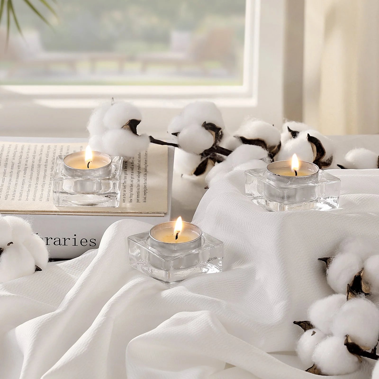 VEVOR 200 Pack Unscented Tea Light Candles - Long Lasting 6.5 Hour Burn for Holiday Celebrations