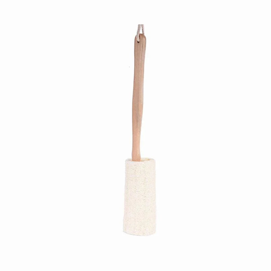 Natural Loofah Bath Brush W/Long Handle.